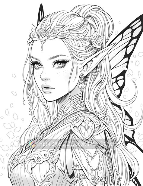 60 Fairy Queen Coloring Pages Instant Download Printable Pdf