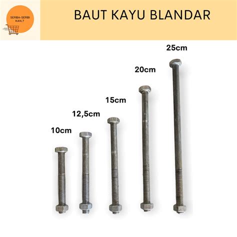 Jual BAUD MUR BAJA 19MM PANJANG 12 5CM BAUT BLANDAR KAYU Shopee