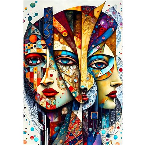 Abstract Painting Human Face (canvas) full round or square drill ...