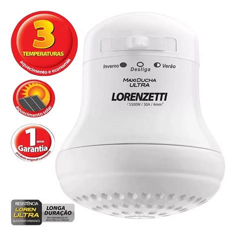 Chuveiro Lorenzetti 110v - Ducha Chuveiro Lorenzetti Maxi Banho 110v 5500w Cor Branco Potência ...