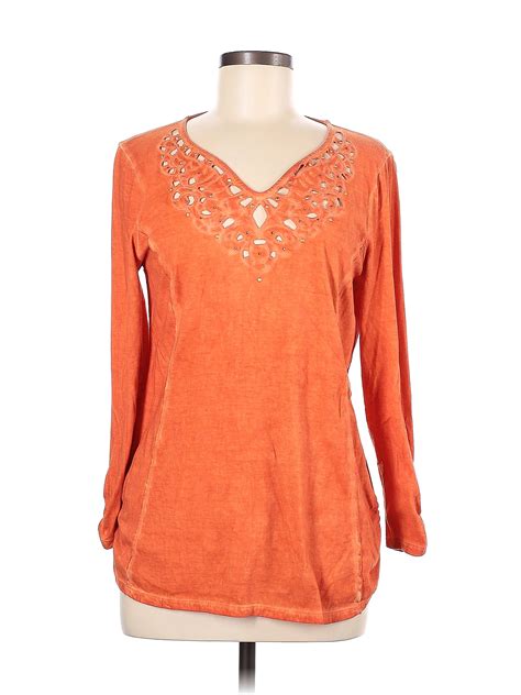 Reba 100 Cotton Orange Long Sleeve T Shirt Size M 63 Off Thredup