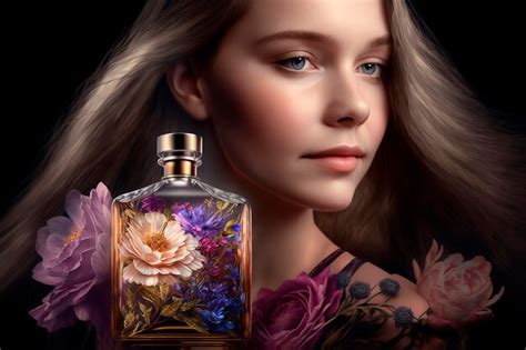 Premium Photo | Woman with floral perfume Generative ai