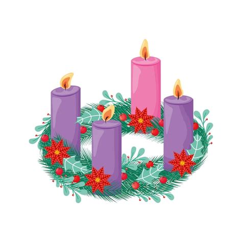 Premium Vector | Advent wreath