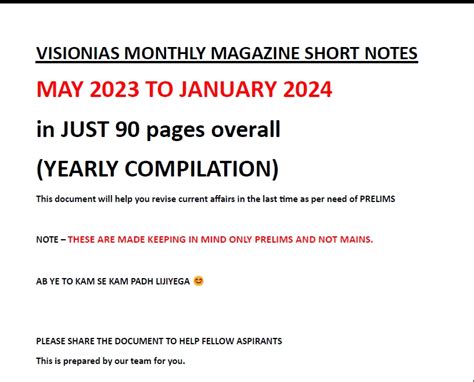 Vision Ias Short Notes