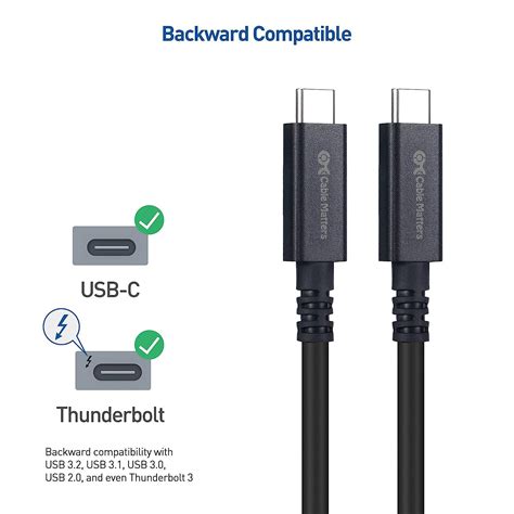 Cable Matters 20gbps Active Usb4 Cable 164 Ft 5m With 4k Video And 60w Charging Compatib