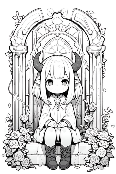 Gothic Chibi Colouring Pages Creepy Chibi Kawaii And Anime Etsy