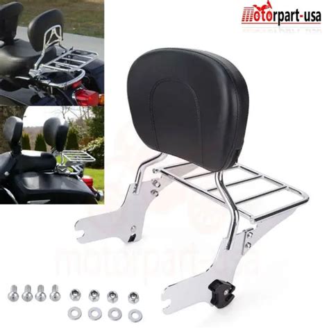 Chrome Backrest Sissy Bar Luggage Rack For Harley Road Glide Ultra