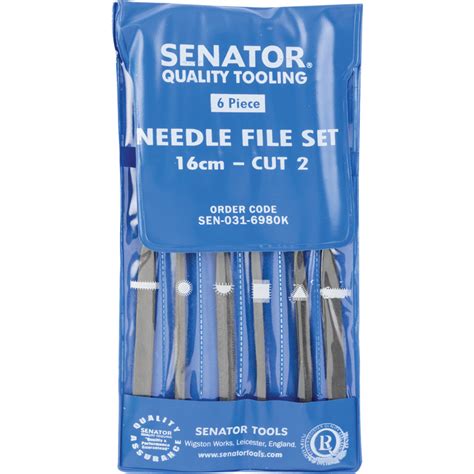 Senator 160mm 6 1 2 6 Piece Second Cut Assorted Needle File Set