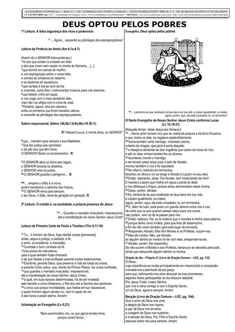 Leituras Domingo Tempo Comum Ano C Pdf