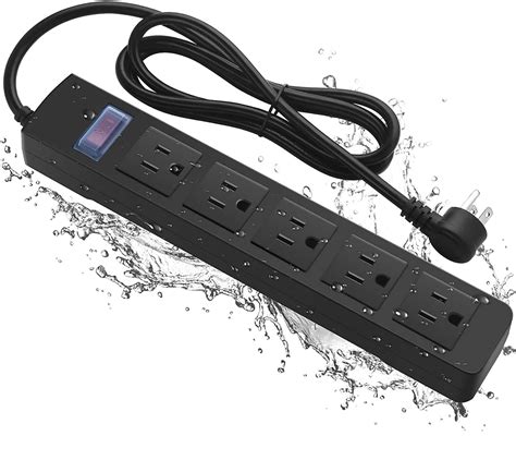 Outdoor Waterproof Power Strip With Widely Spaced Outlets Mountable