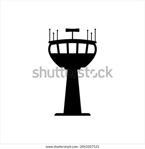 Airport Control Tower Icon Atc Tower Stock Vector Royalty Free