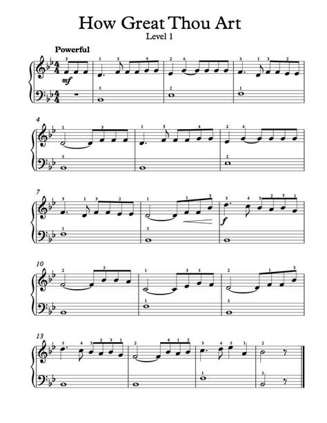 How Great Thou Art Piano Chords Piano Sheet Music