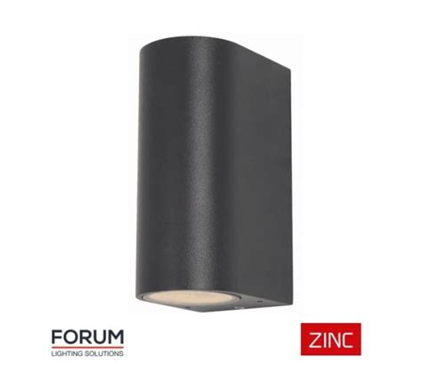 Forum Zinc Antar Up Down Exterior Wall Light Black Ledvista Lighting