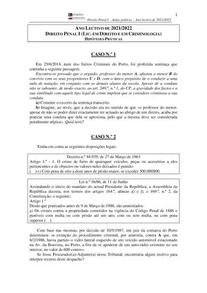 Ficha 4 exemplos de casos praticos Introdução ao Direito Ano