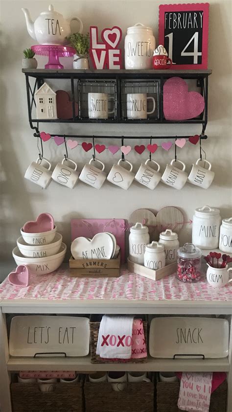 Rae Dunn Valentines Display Coffee Bar Diy Coffee Bar Kitchen Decor