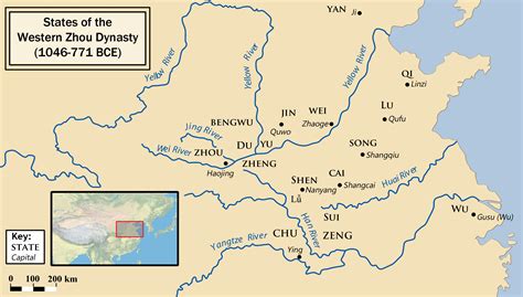 Map of Western Zhou (Illustration) - World History Encyclopedia