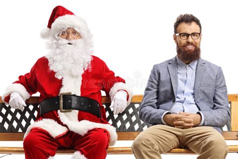 Santa Claus Sitting Bench Stock Photos Free Royalty Free Stock