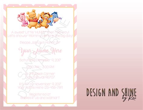 Winnie the Pooh Baby Shower Invitation READ DETAILS - Etsy