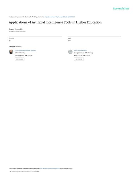 SOLUTION: Applications of artificial intelligence tools in higher