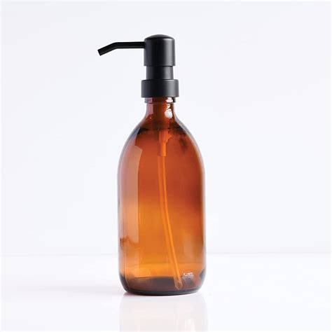 16oz Amber Glass Pump Dispenser Hand Soap Lotion Dish Soap Face Reliable Store