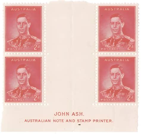 AUSTRALIAN KING GEORGE VI Stamps Pre Decimal 2D Very Rare Block Of Four