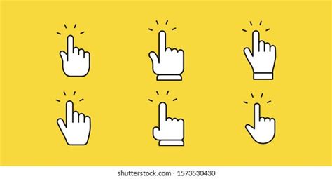 Hand Clicking Icons Collection Set Finger Stock Vector Royalty Free