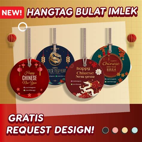 Jual Hang Tag Custom Imlek Bulat Souvenir Sisi Free Design Label