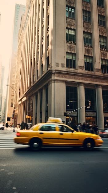 Gelbes Taxi auf den Straßen von New York City KI generiertes Bild