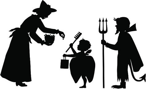 Best Trick Or Treat Silhouette Illustrations, Royalty-Free Vector Graphics & Clip Art - iStock