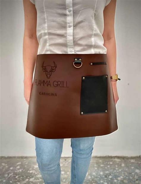 Half Leather Apron Bbq Blacksmith Grill Kitchen Woodwork Etsy