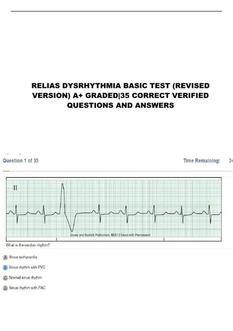 Relias Dysrhythmia Basic Test Revised Version A Graded 35 Correct Verified Questions And