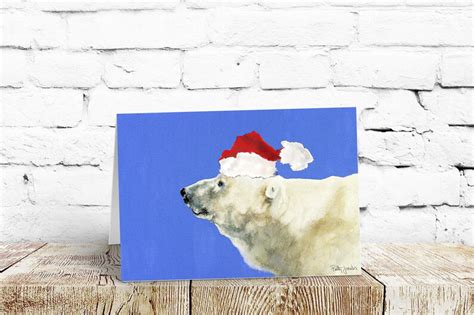 Polar Bear Christmas Card Wildlife Holiday Cards Whimsical Etsy