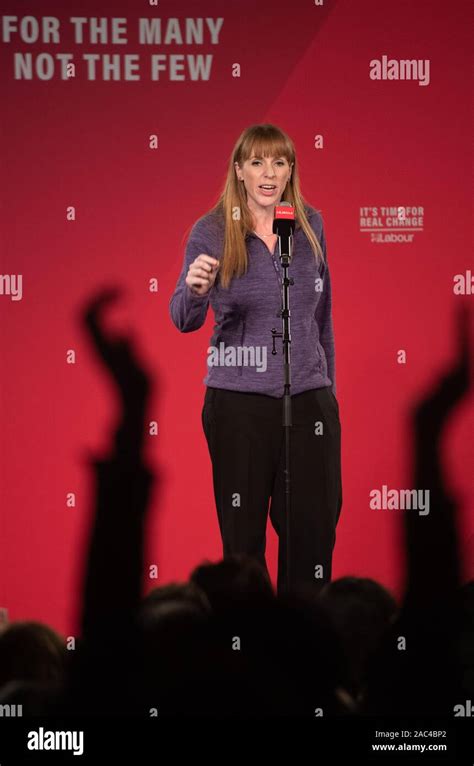 Shadow education secretary Angela Rayner making a speech at an NHS ...