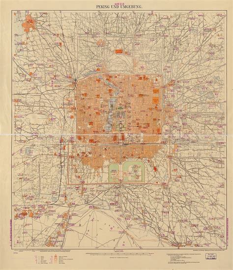 Vintage Map Of Beijing China 1907 By Bravuramedia Redbubble