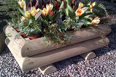 Garden Log Planter Small Bampton Devon The Wooden Workshop