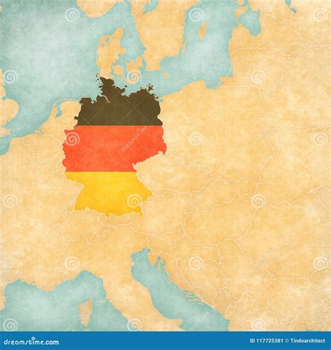 Map of Central Europe - Germany Stock Illustration - Illustration of