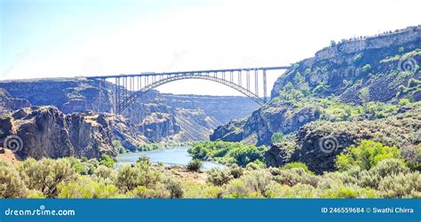 Perrine Memorial Bridge Near Twin Falls in Idaho Stock Photo - Image of ...