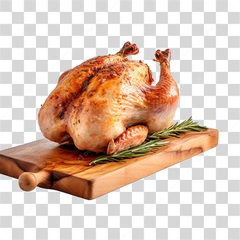 Frango Assado em Tábua de Madeira PNG Transparente download Designi