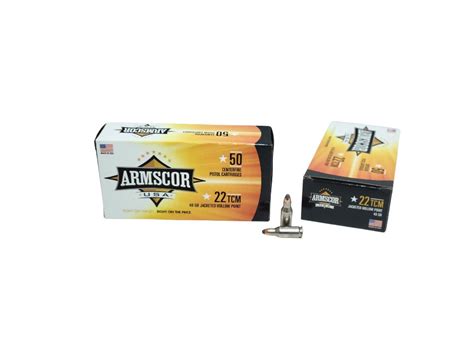 Armscor .22 TCM JHP Ammunition - 50 Ct. Box - KIR Ammo