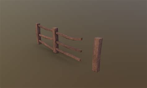 Artstation Wooden Fence 2 Modular Game Assets