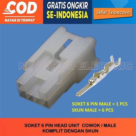 Jual SOKET 6 PIN SOKET HU 6 PIN SOKET MOBIL 6 PIN SOKET TAPE MOBIL 6