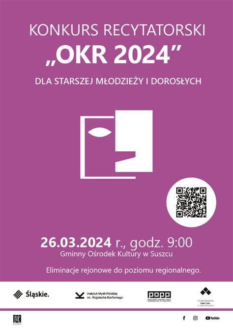 Konkurs recytatorski OKR 2024 Gminny Ośrodek Kultury w Suszcu