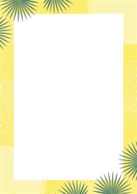 Watercolor Leaf Page Border Canva Watercolor Leaves Page Borders Border