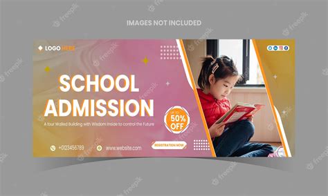 Premium Vector School Admission Banner Design Template