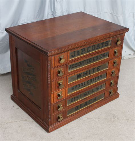 Bargain John S Antiques Walnut Six Drawer Spool Cabinet J P Coats