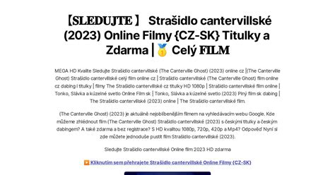 𝐒𝐋𝐄𝐃𝐔𝐉𝐓𝐄 Strašidlo cantervillské 2023 Online Filmy CZ SK Titulky