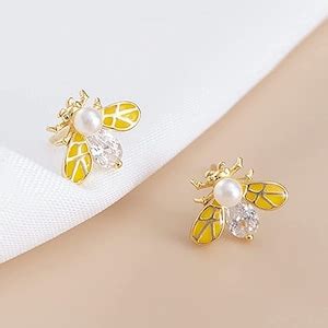 Bee Stud Earrings Tiny Crystal Bumblebee Daisy Jewelry Set Mushroom Jewelry Set Cute Kawaii ...