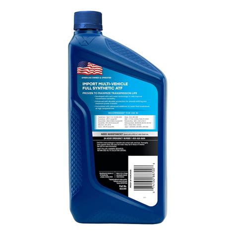 Valvoline Multi Vehicle Full Synthetic Automatic Transmission Fluid