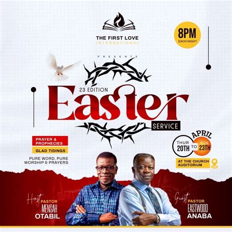 Easter Church Flyer Template in 2024 | Easter poster design, Church ...