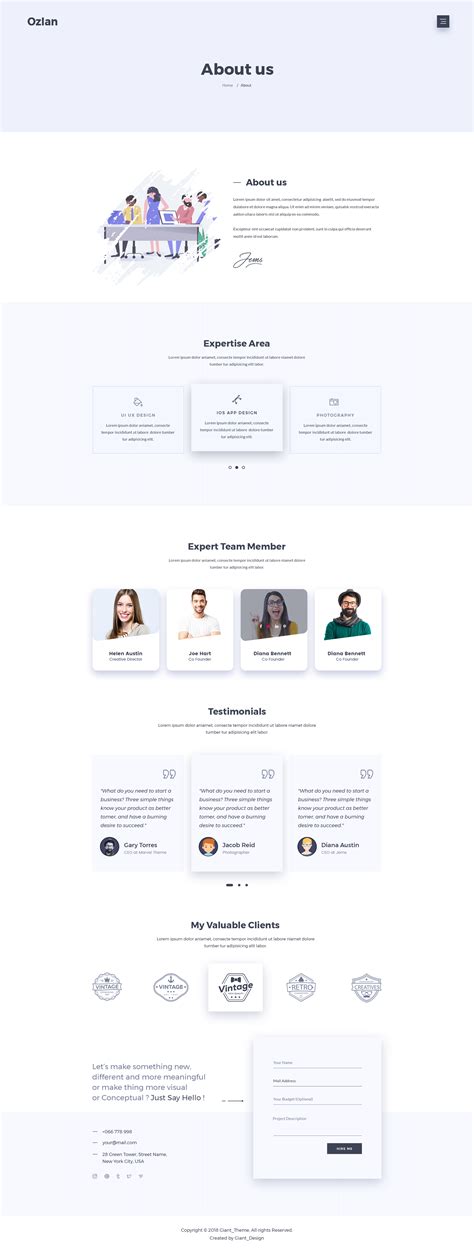 Ozlan A Creative Multi Concept Portfolio Psd Template For Agencies